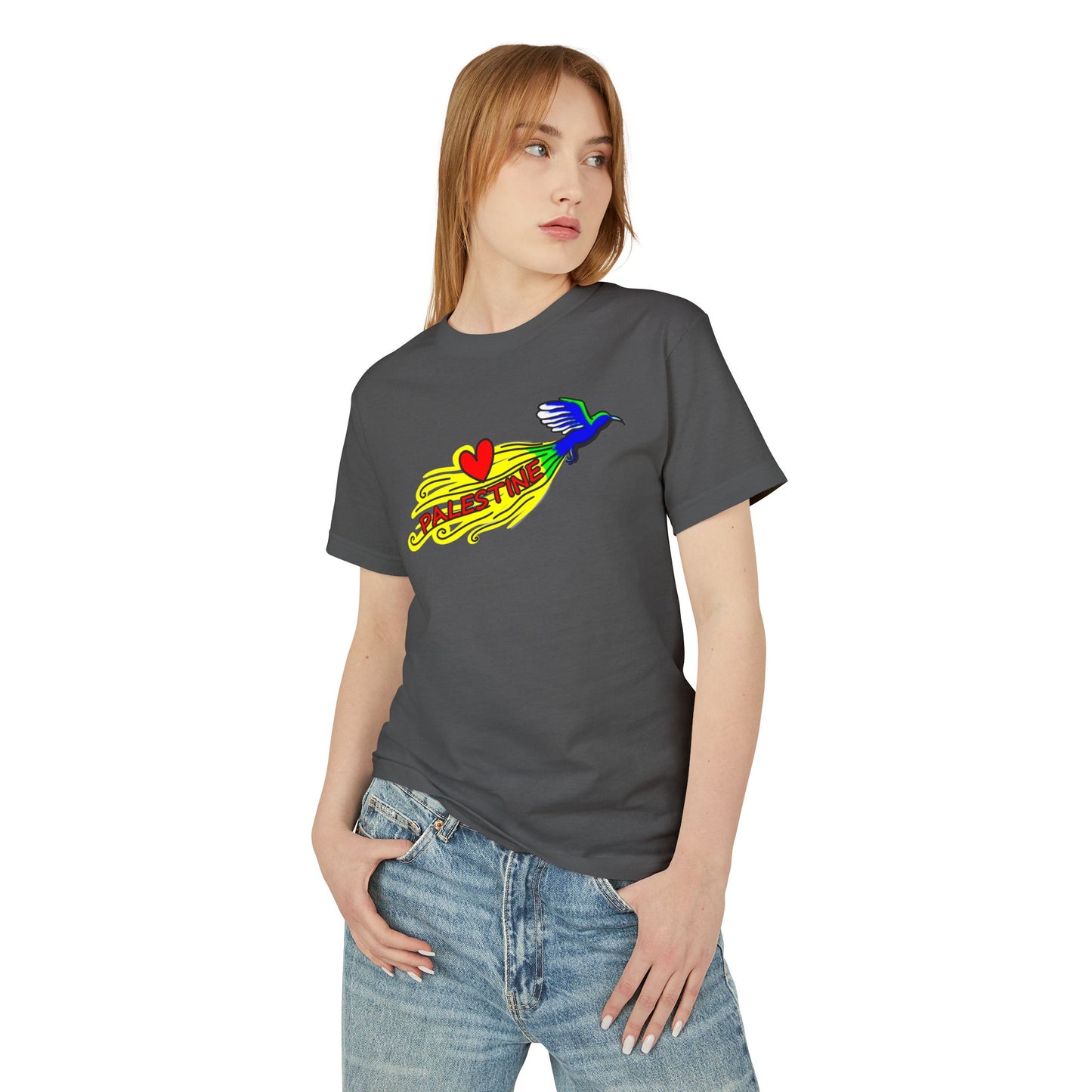 Unisex Heavyweight Cotton Tee - Love Palestine