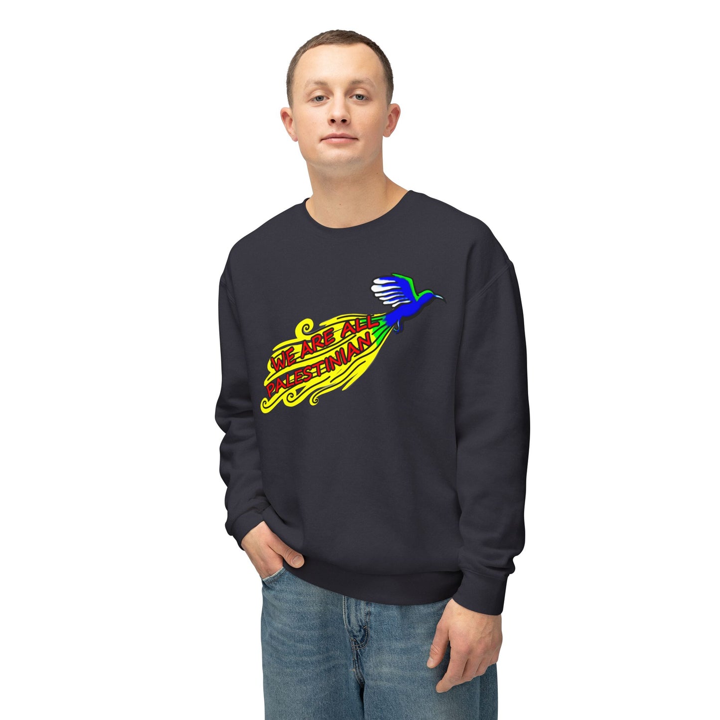 Unisex Lightweight Crewneck Sweatshirt - We are all Palestinian
