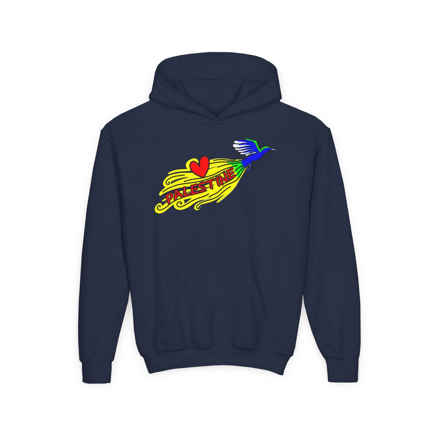 Youth Heavy Blend Hooded Sweatshirt - Love Palestine