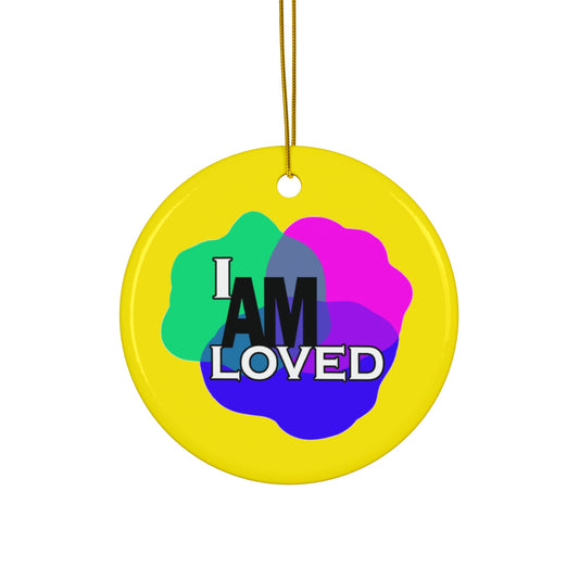 Ceramic Decor (Yellow Circle) - "I Am Loved"