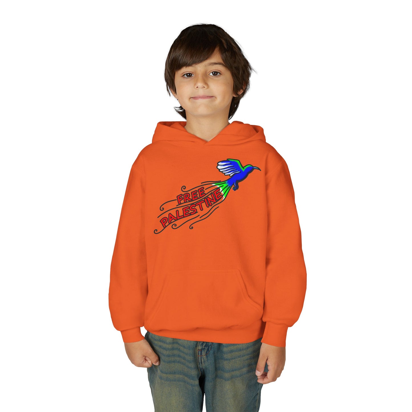 Youth Heavy Blend Hooded Sweatshirt - Free Palestine
