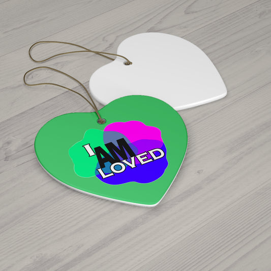 Ceramic Decor (Emerald Heart) - I Am Loved