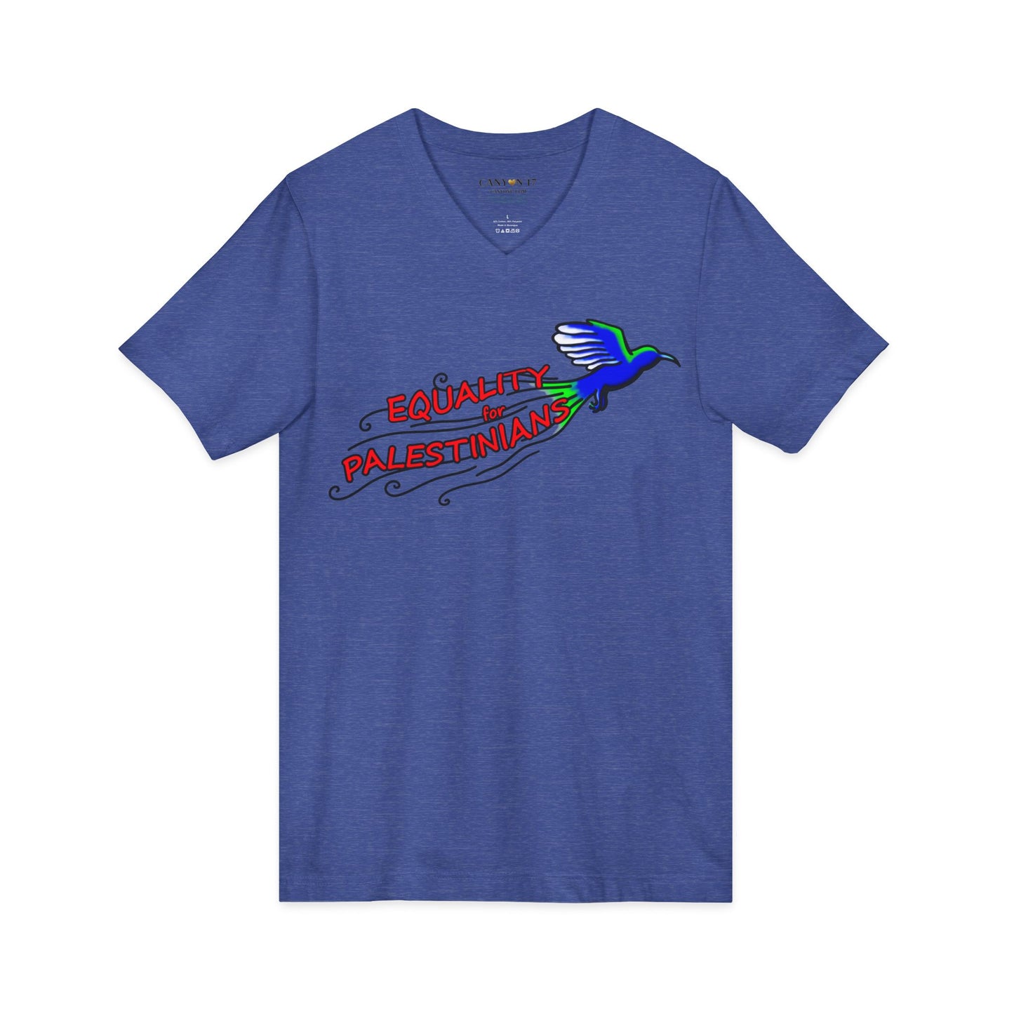 Unisex Jersey Short Sleeve V-Neck Tee - Equality for Palestinians