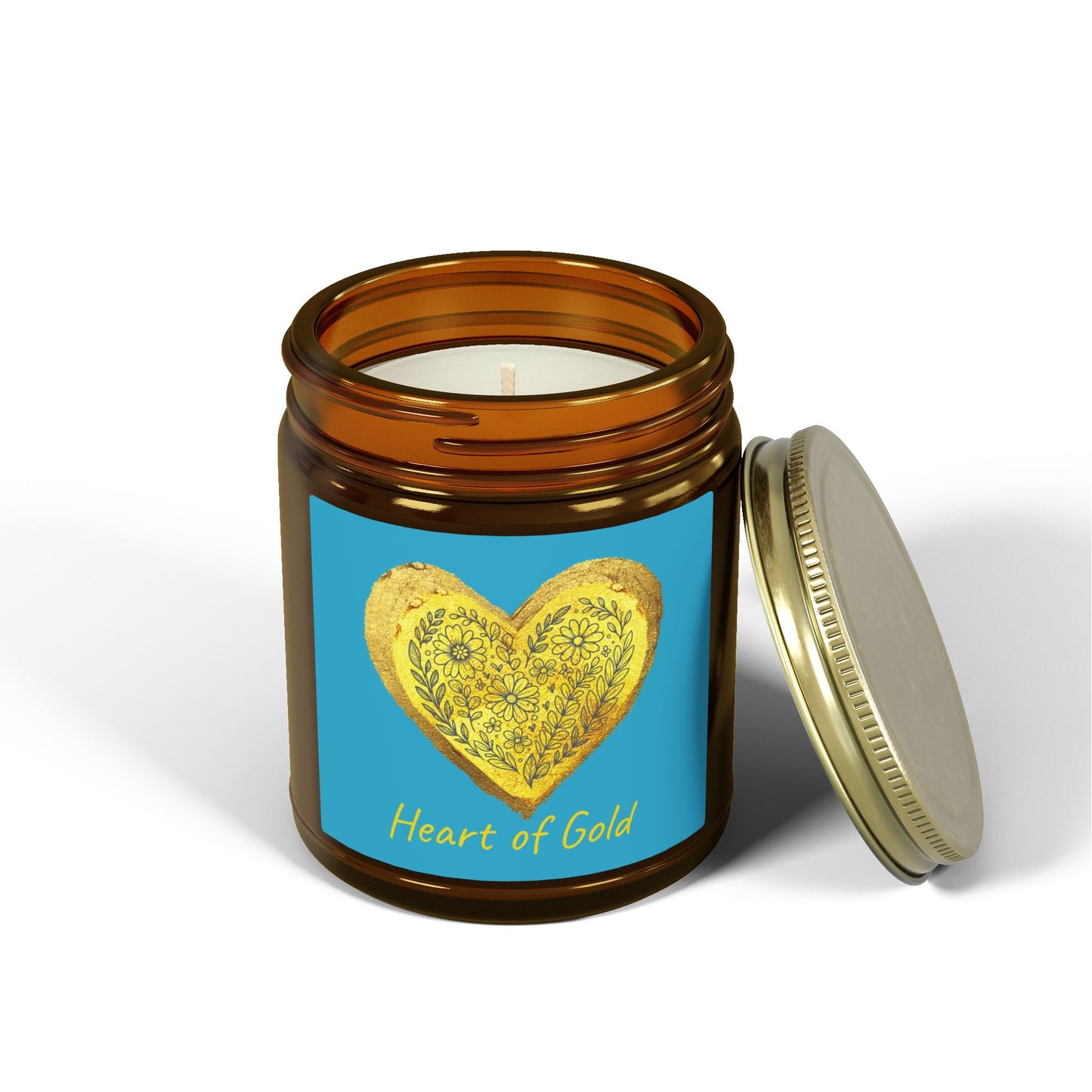 Scented Candle, Coconut Apricot Wax (9oz) - Turquoise