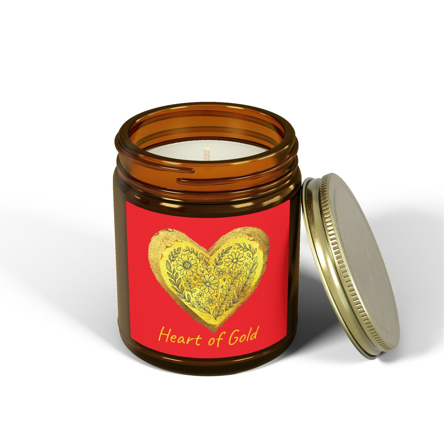 Scented Candle, Coconut Apricot Wax (9oz) - Red