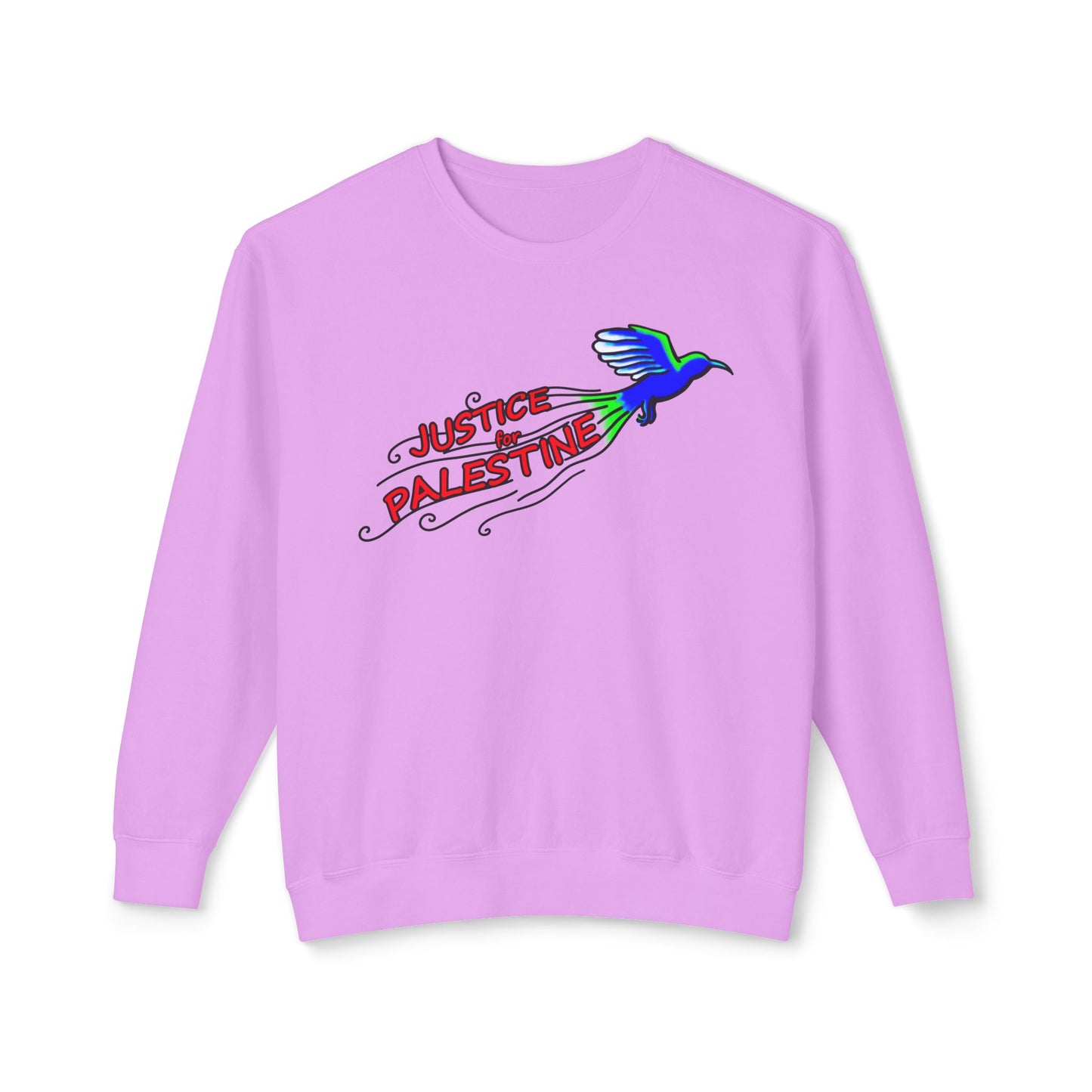 Unisex Lightweight Crewneck Sweatshirt - Justice for Palestine