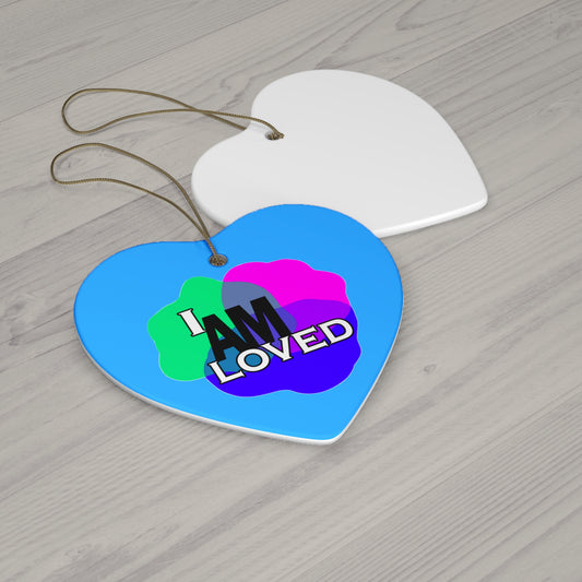 Ceramic Decor (Blue Heart) - I Am Loved