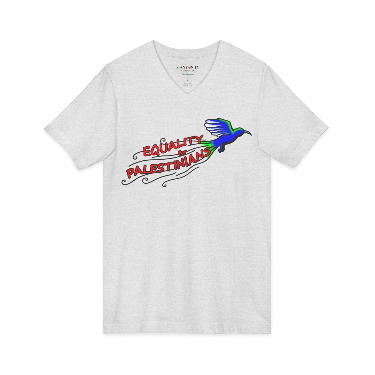 Unisex Jersey Short Sleeve V-Neck Tee - Equality for Palestinians