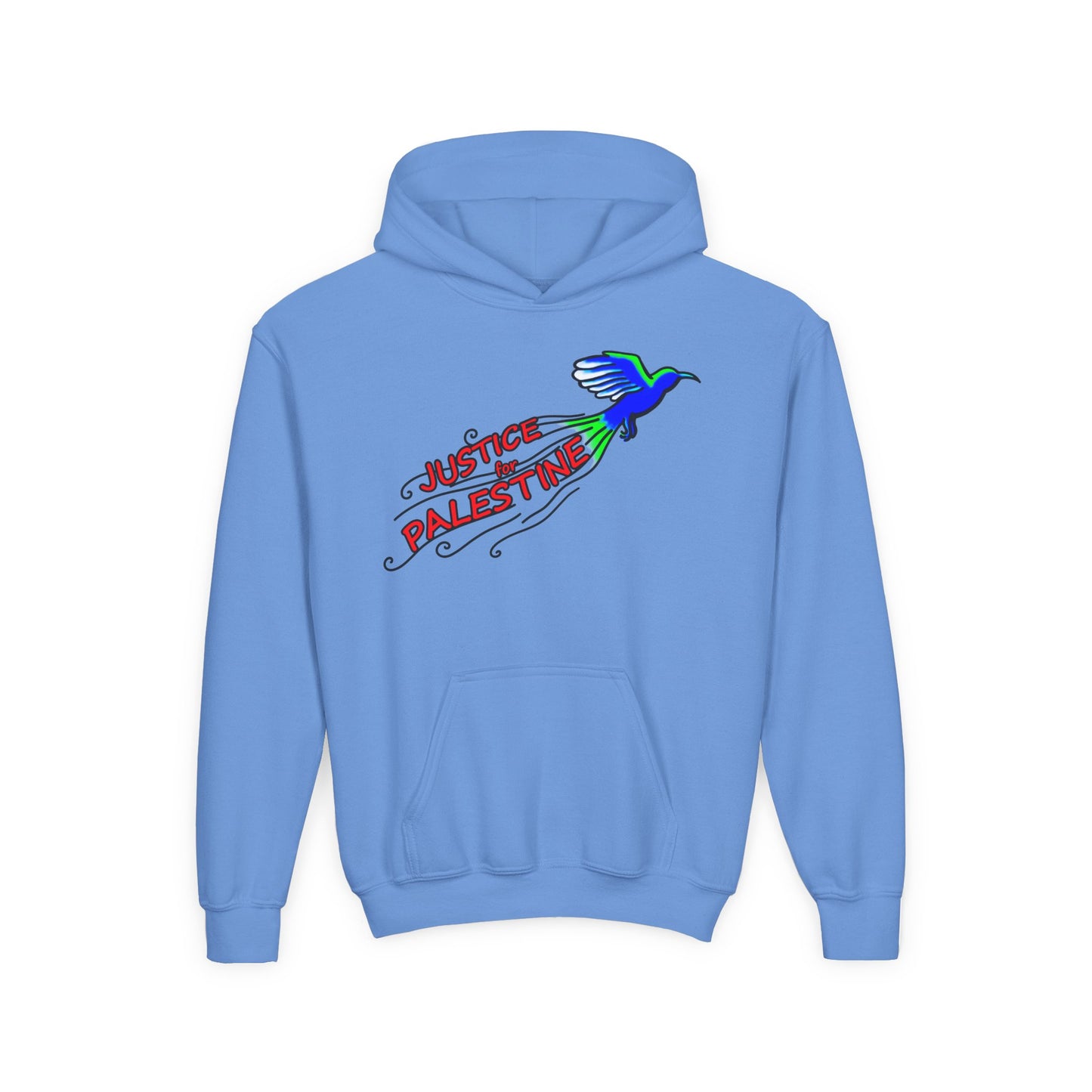 Youth Heavy Blend Hooded Sweatshirt - Justice for Palestine