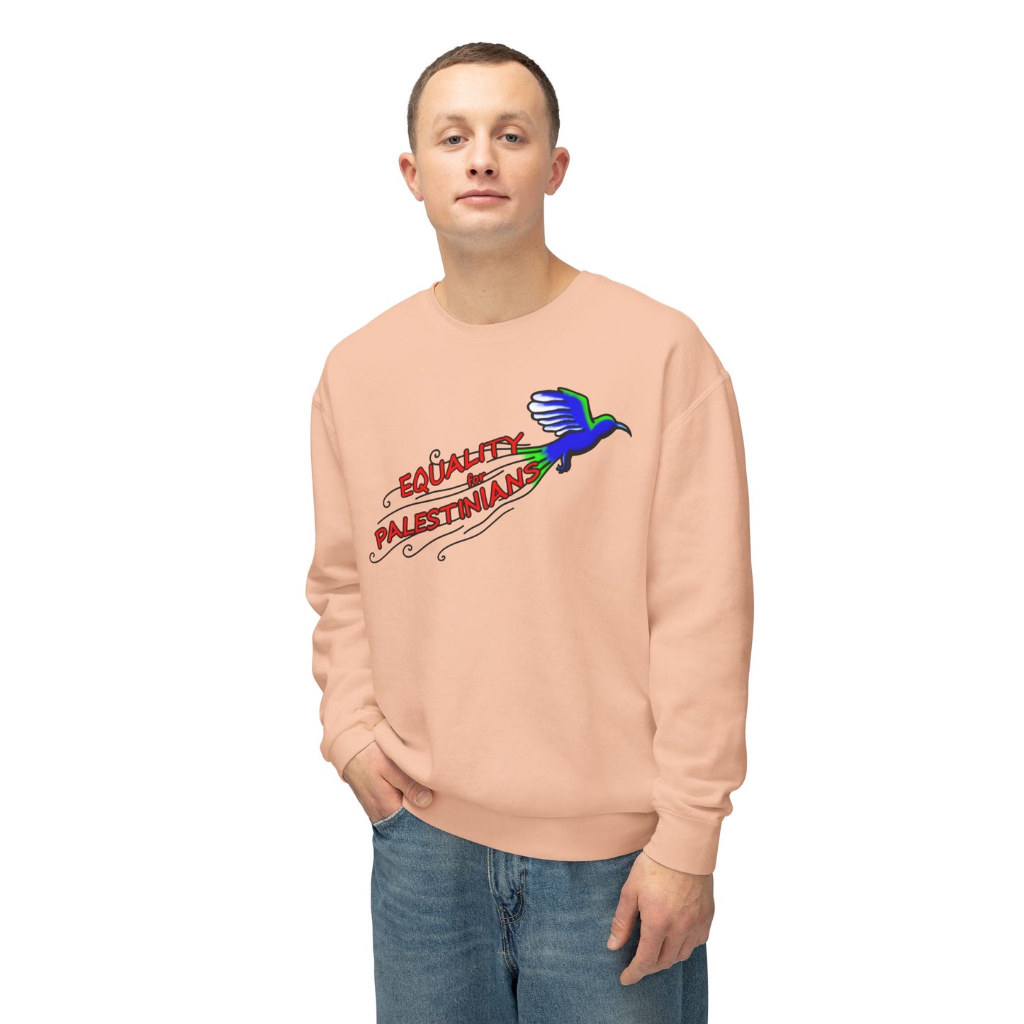 Unisex Lightweight Crewneck Sweatshirt - Equality for Palestinians