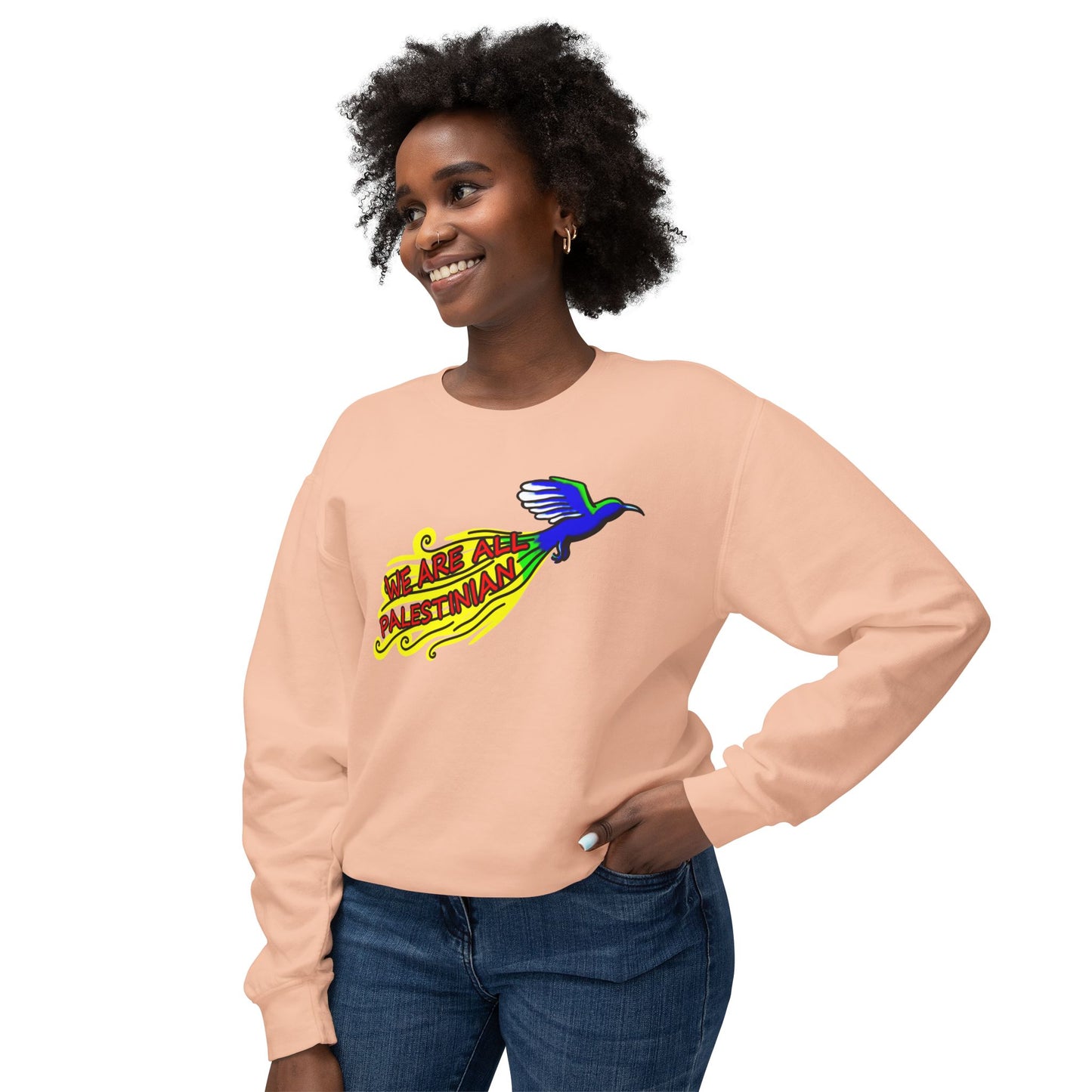 Unisex Lightweight Crewneck Sweatshirt - We are all Palestinian