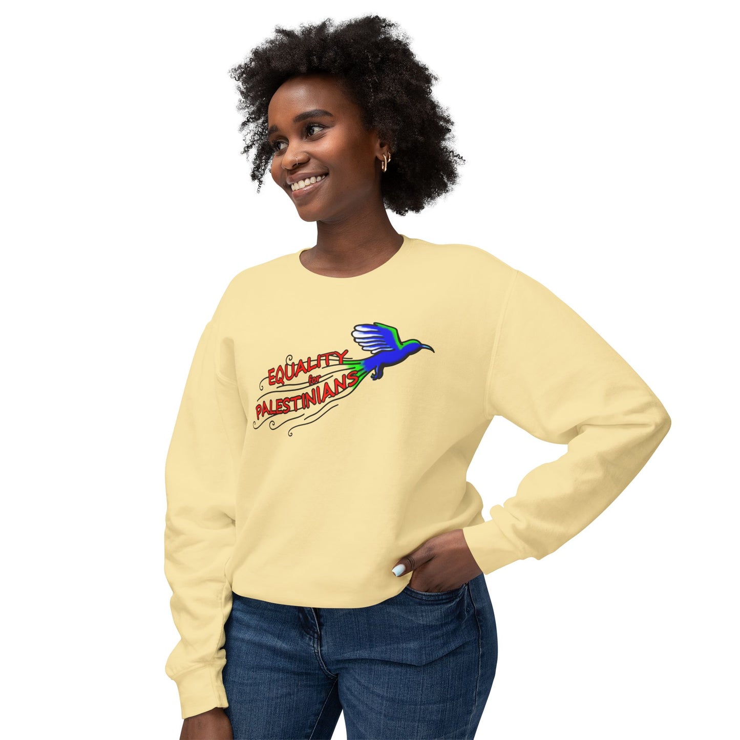 Unisex Lightweight Crewneck Sweatshirt - Equality for Palestinians