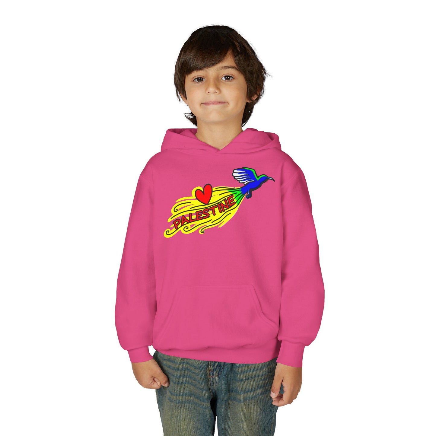 Youth Heavy Blend Hooded Sweatshirt - Love Palestine