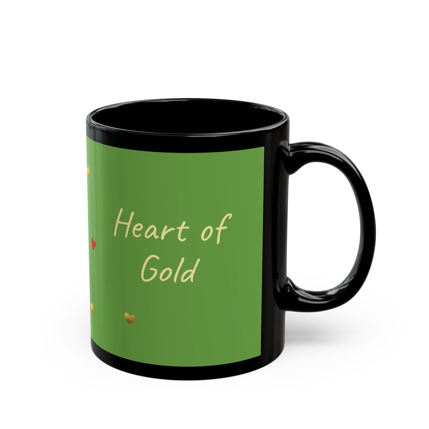 Green on Black Mug  - Heart of Gold (11oz)