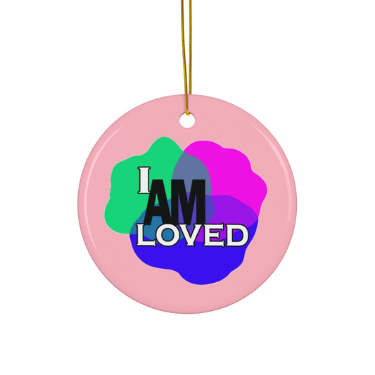 Ceramic Decor (Pink Circle) - "I Am Loved"