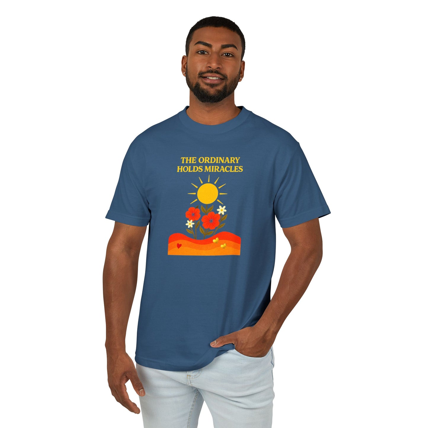Unisex Heavyweight Cotton Tee - The Ordinary Holds Miracles