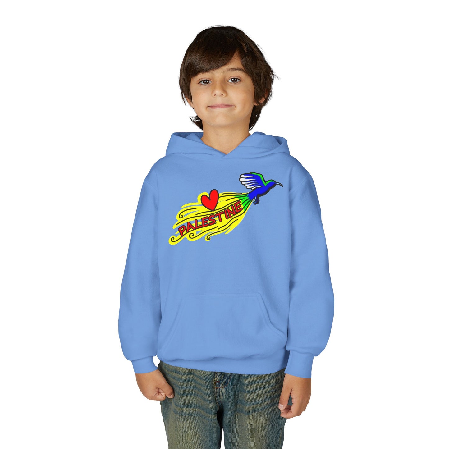 Youth Heavy Blend Hooded Sweatshirt - Love Palestine
