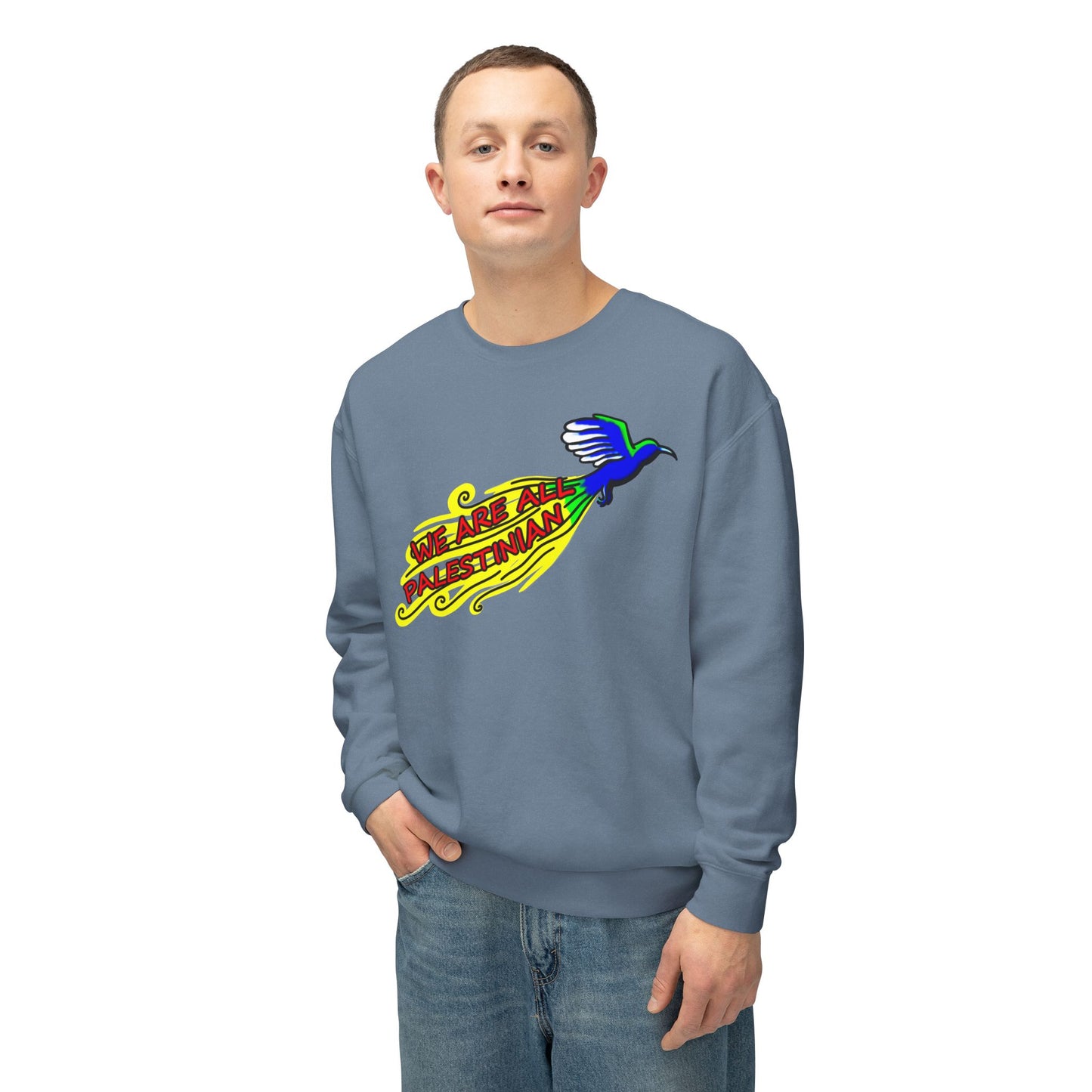 Unisex Lightweight Crewneck Sweatshirt - We are all Palestinian