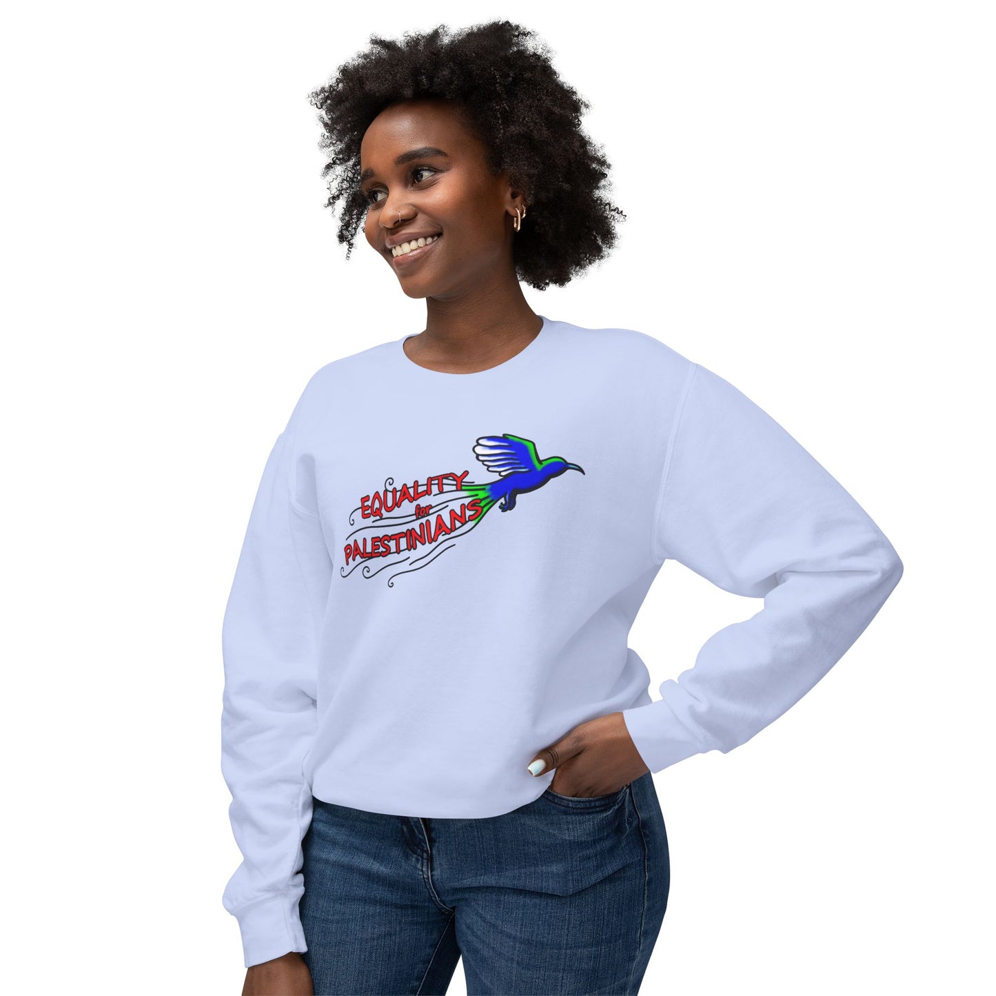 Unisex Lightweight Crewneck Sweatshirt - Equality for Palestinians