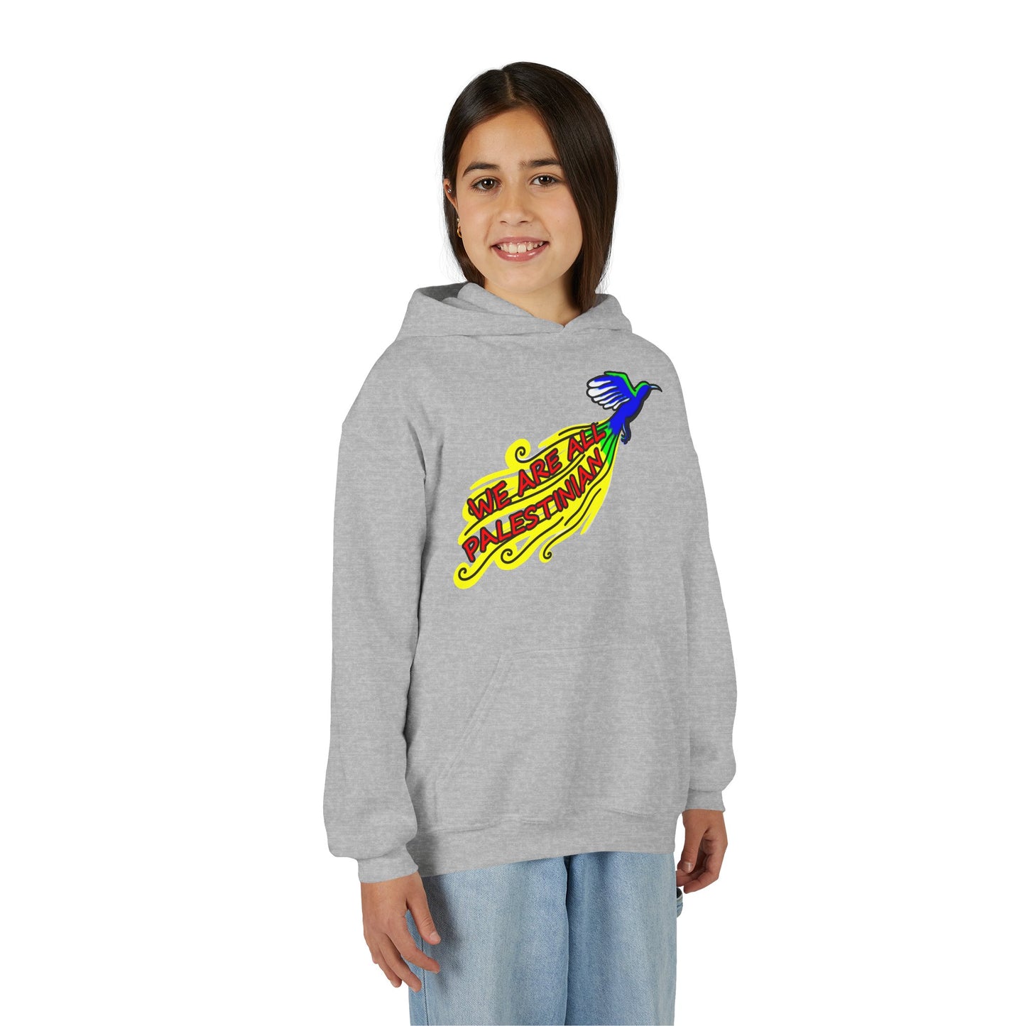 Youth Heavy Blend Hooded Sweatshirt - We are all Palestinian