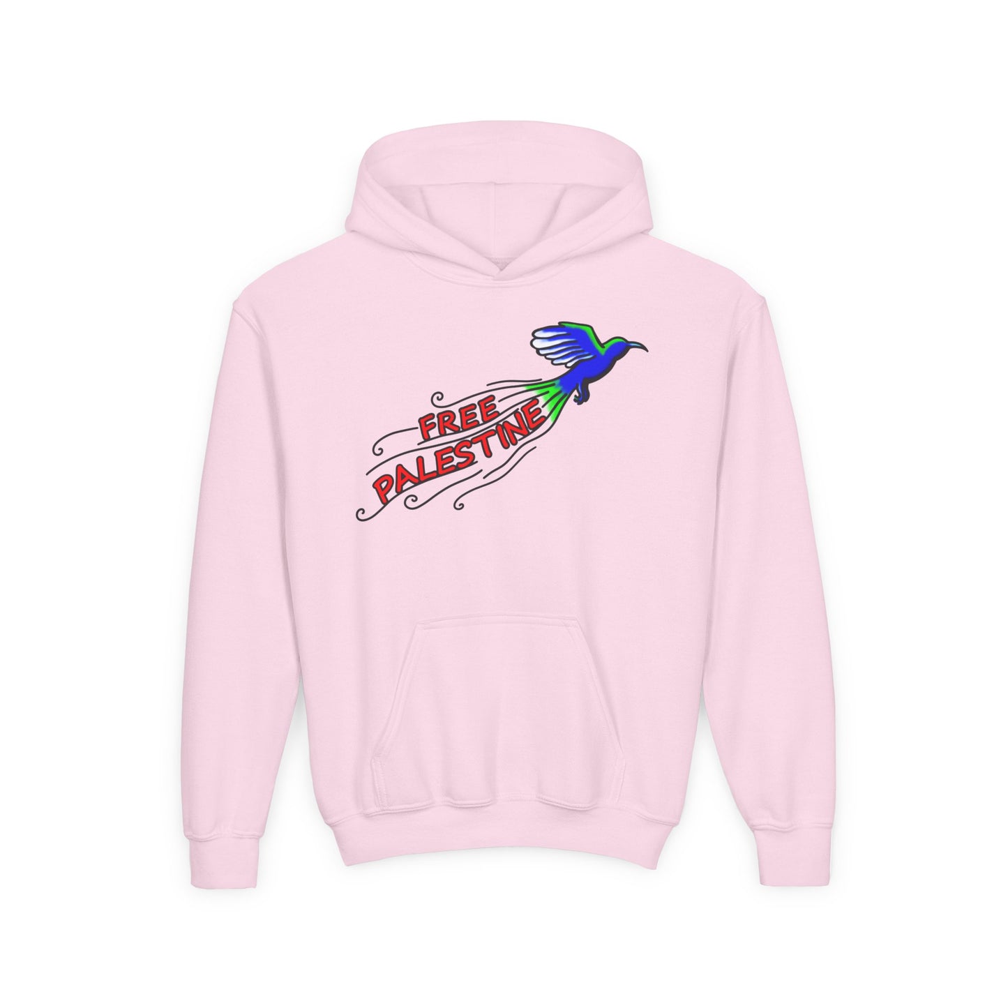 Youth Heavy Blend Hooded Sweatshirt - Free Palestine