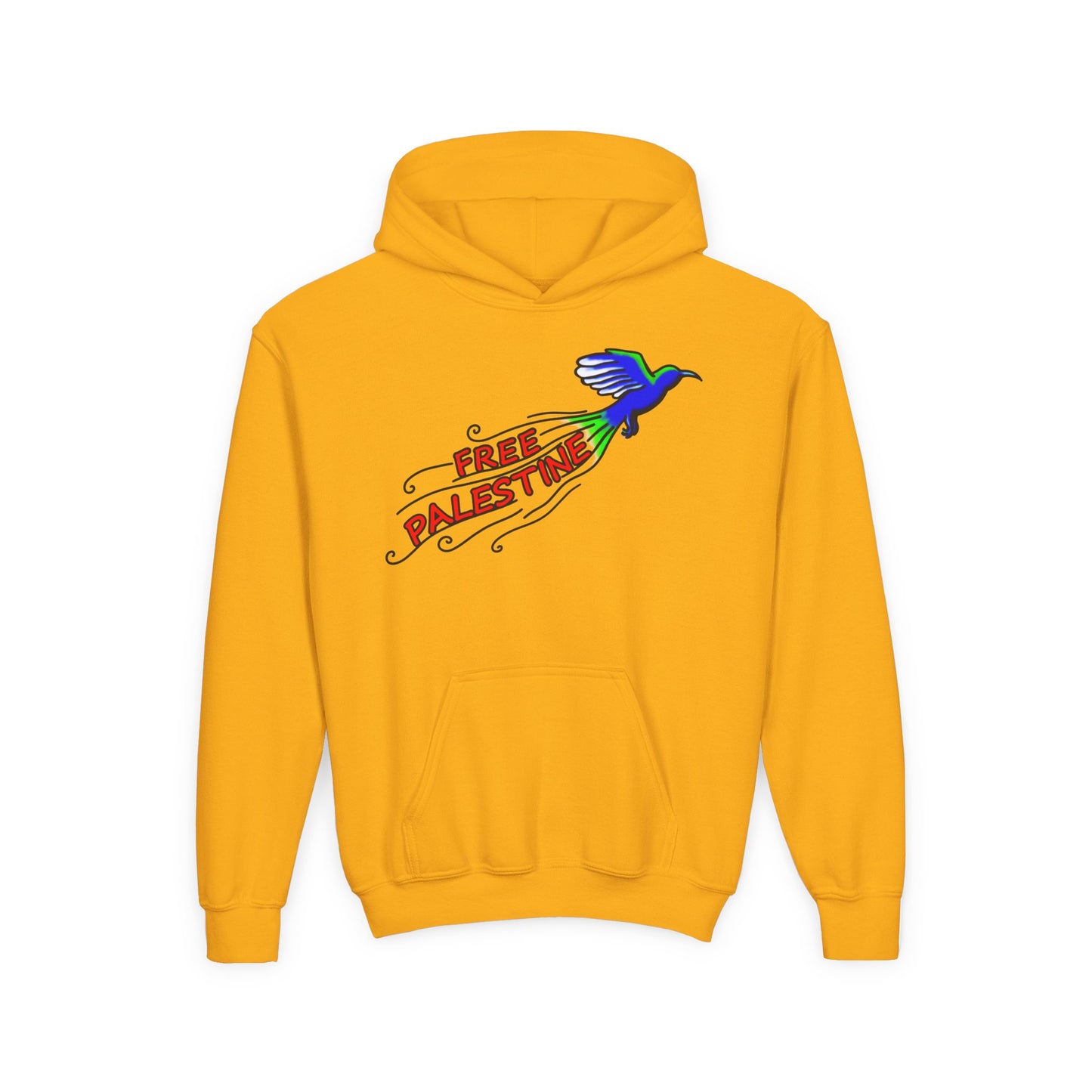 Youth Heavy Blend Hooded Sweatshirt - Free Palestine