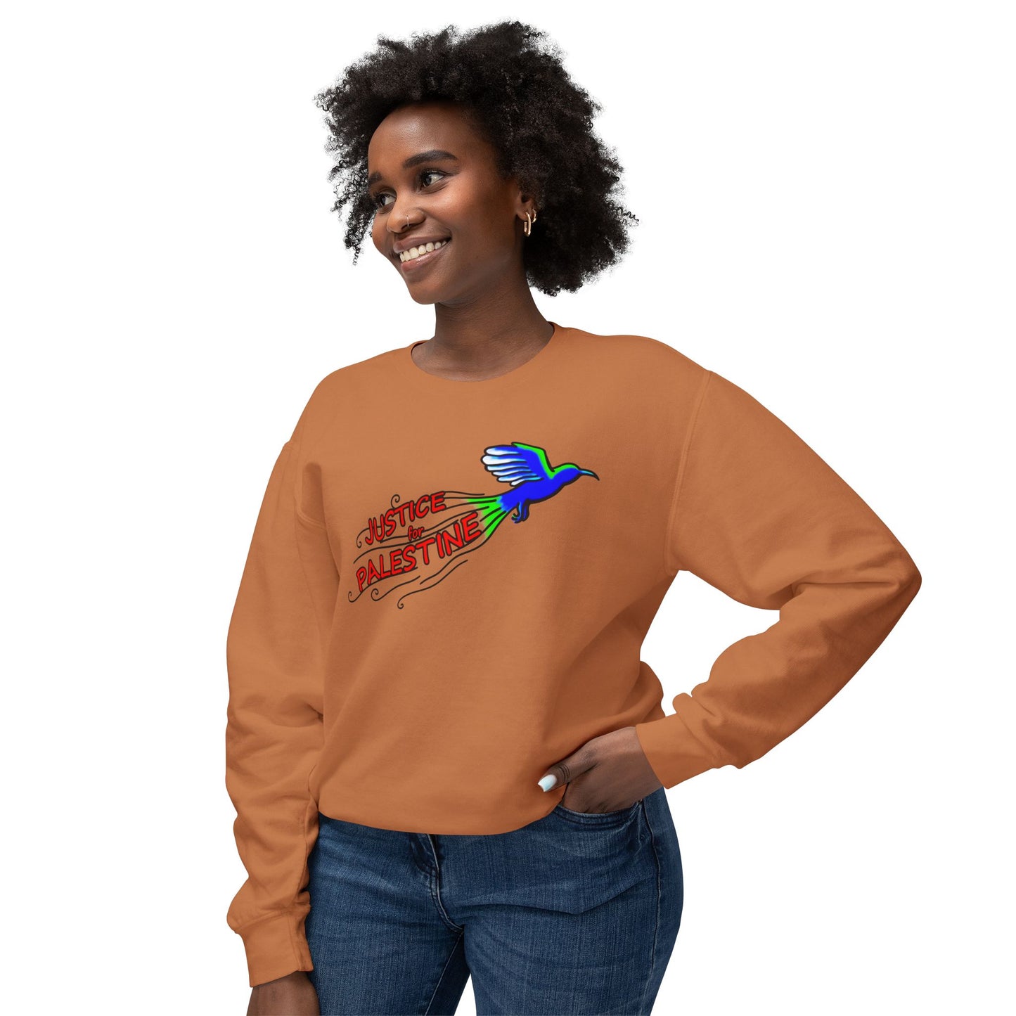 Unisex Lightweight Crewneck Sweatshirt - Justice for Palestine