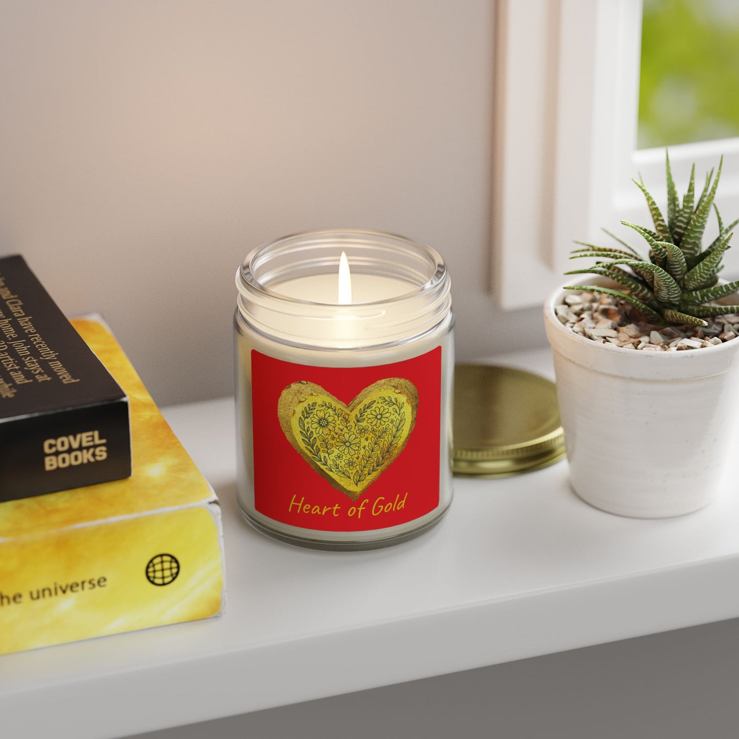 Scented Candle, Coconut Apricot Wax (9oz) - Red